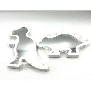 2 Pack Dinosaur Mirrors T-Rex & Stegosaurus White Frame- NEW SEALED
